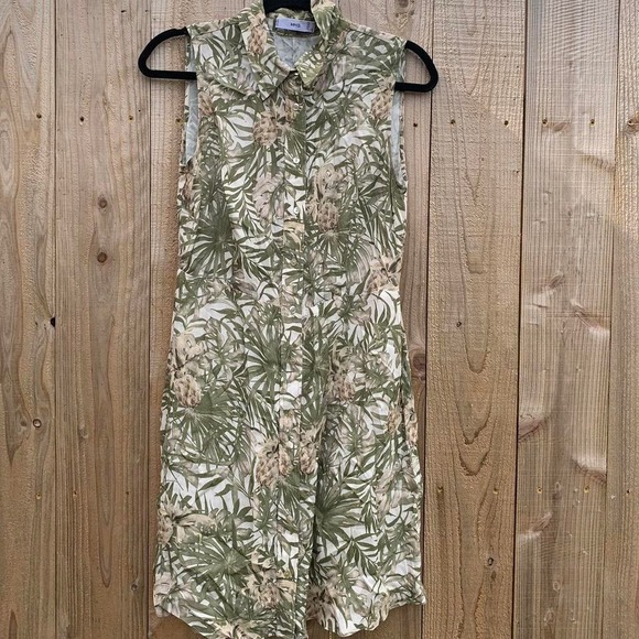 Mng‎ collared tropical dress size 6 - Picture 1 of 6